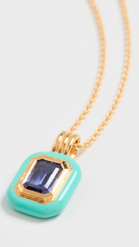 商品Missoma|Missoma Turquoise Stone and Enamel Pendant Necklace,价格¥1151,第7张图片详细描述
