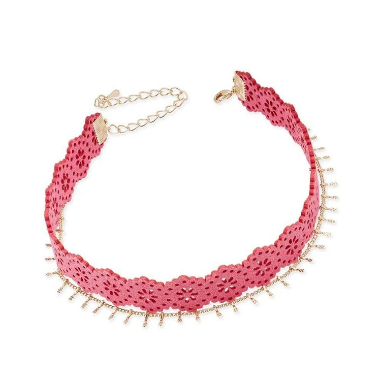 商品INC International|Gold-Tone 2-Pc. Set Pink Faux Suede Choker Necklaces, Created for Macy's,价格¥55,第1张图片