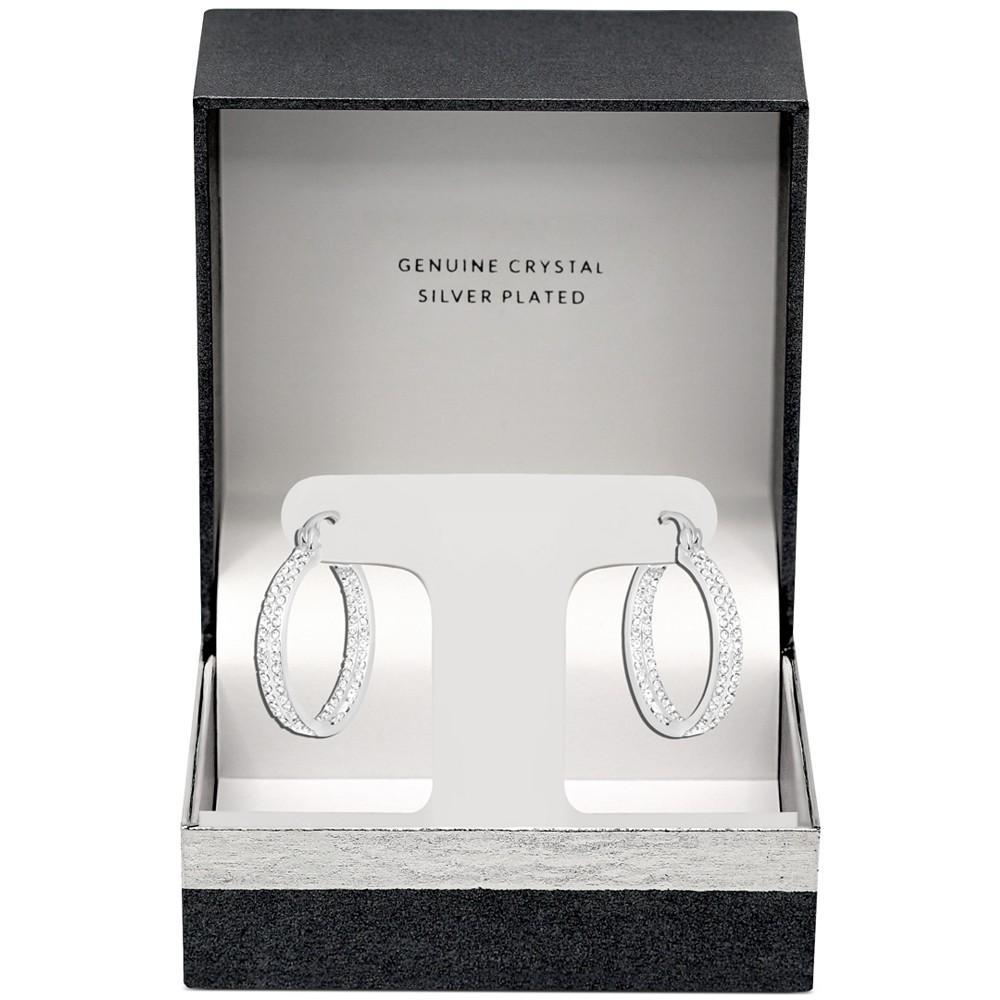 商品Essentials|Crystal Small Double Hoop Earrings in Silver-Plate or Gold Plate, 1",价格¥186,第5张图片详细描述