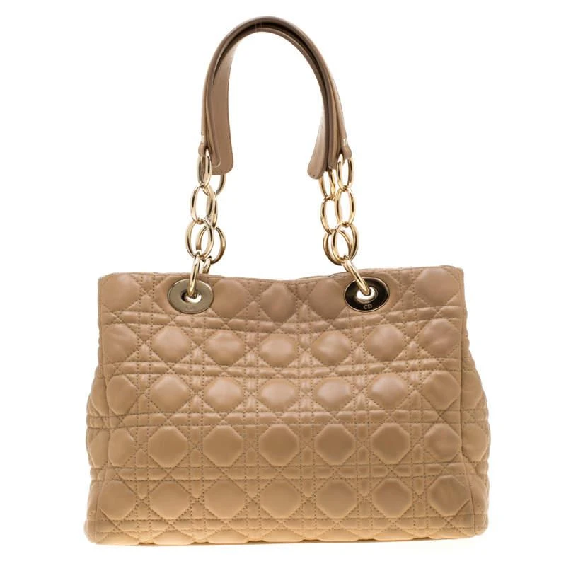 商品[二手商品] Dior|Dior Beige Cannage Leather Dior Soft Shopping Tote,价格¥11062,第4张图片详细描述