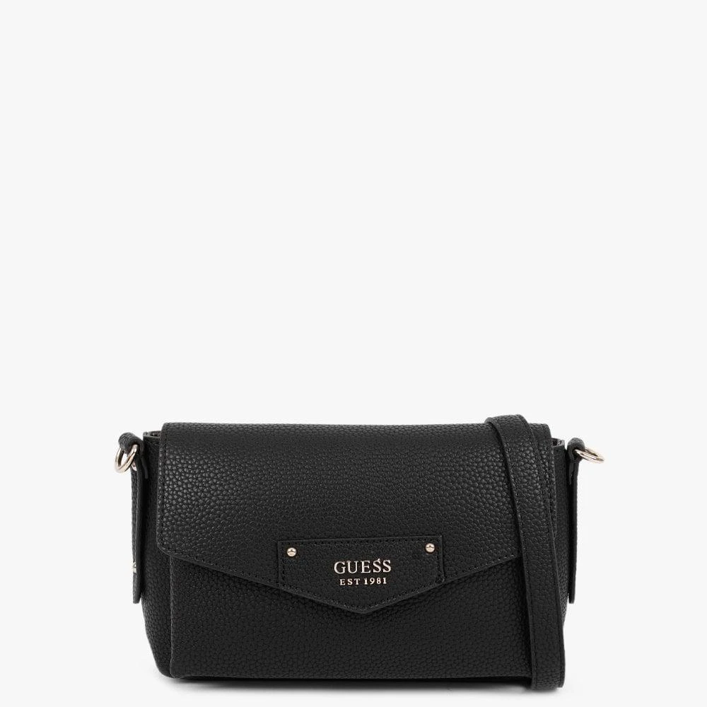 商品GUESS|Eco Brenton Black Flapover Shoulder Bag,价格¥859,第1张图片