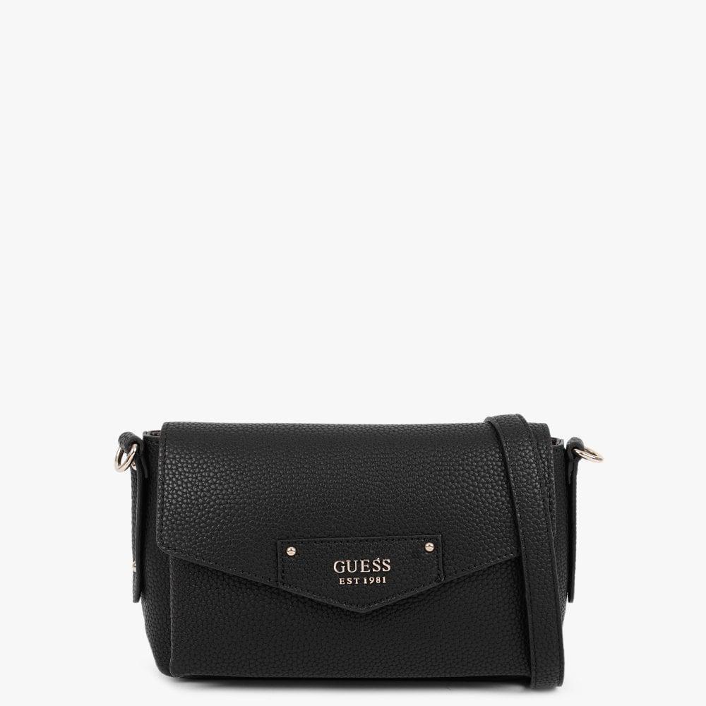 商品GUESS|Eco Brenton Black Flapover Shoulder Bag,价格¥808,第1张图片
