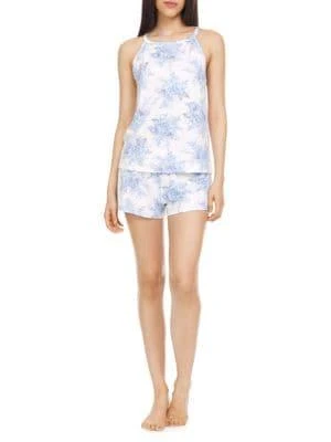 商品Flora Nikrooz|Maple 3-Piece Floral Pajama Short Set,价格¥150,第4张图片详细描述