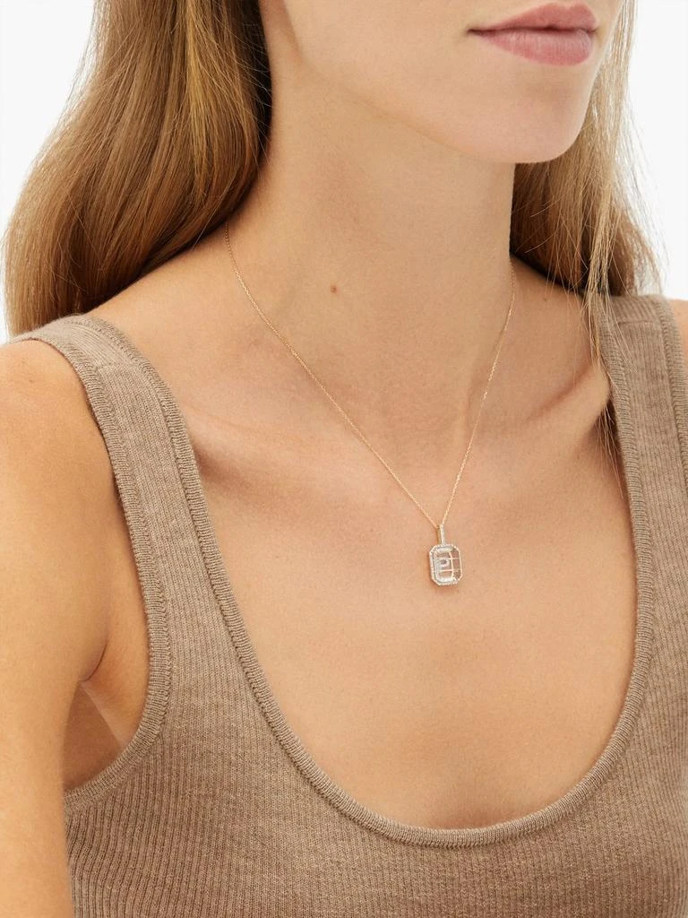 商品MATEO|Initials diamond, quartz & 14kt gold necklace N-Z,价格¥10100,第2张图片详细描述