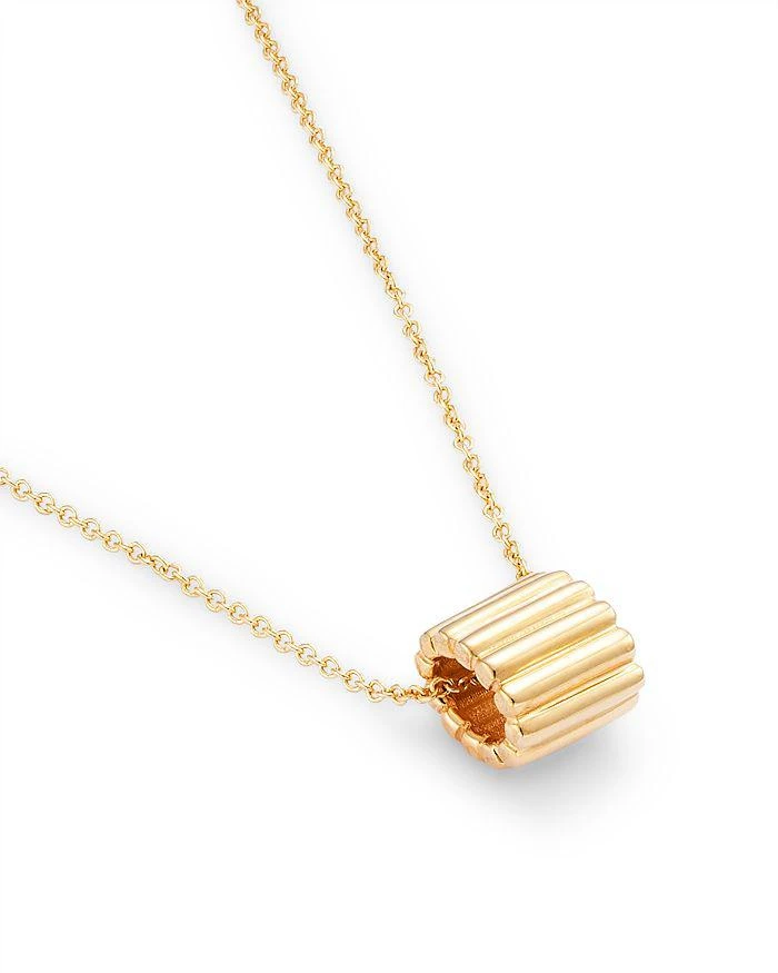 商品Bloomingdale's|Ribbed Slider Pendant Necklace in 14K Yellow Gold, 18"  ,价格¥2457,第3张图片详细描述