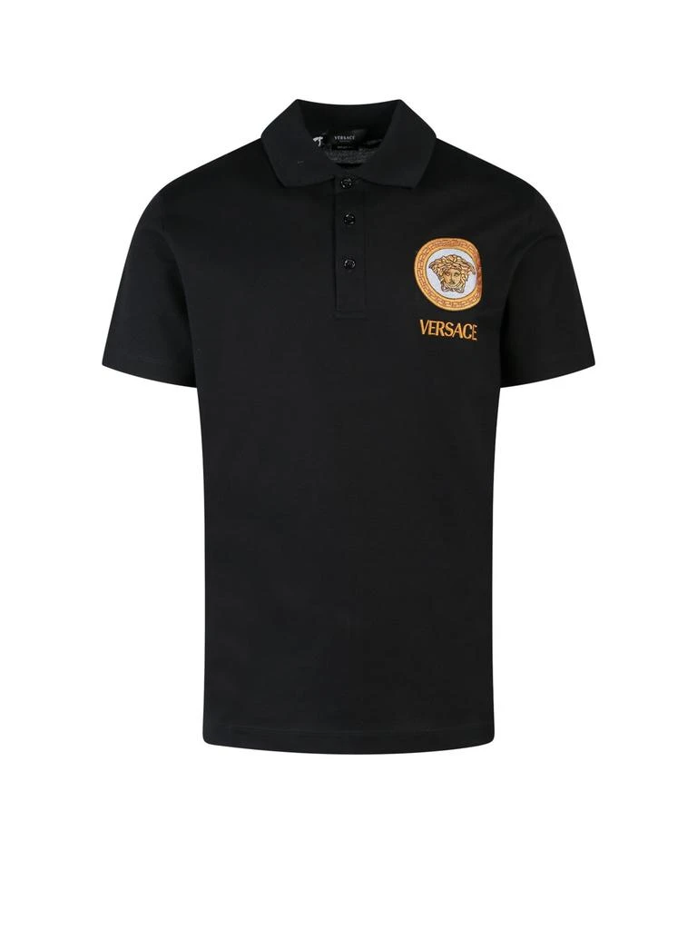 商品Versace|Versace Logo Embroidered Short-Sleeved Polo Shirt,价格¥2718,第1张图片