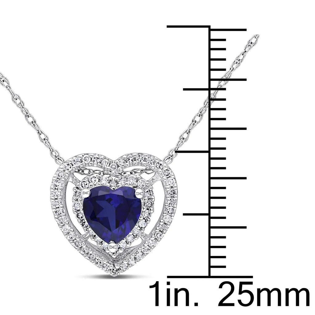 商品Julianna B|10k White Gold Created Blue Sapphire and Diamond Necklace,价格¥4109,第3张图片详细描述