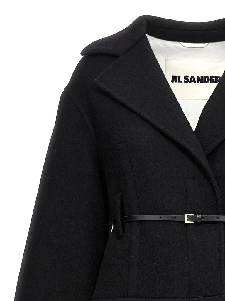 商品Jil Sander|Long Wool Coat Coats, Trench Coats Black,价格¥15651,第3张图片详细描述