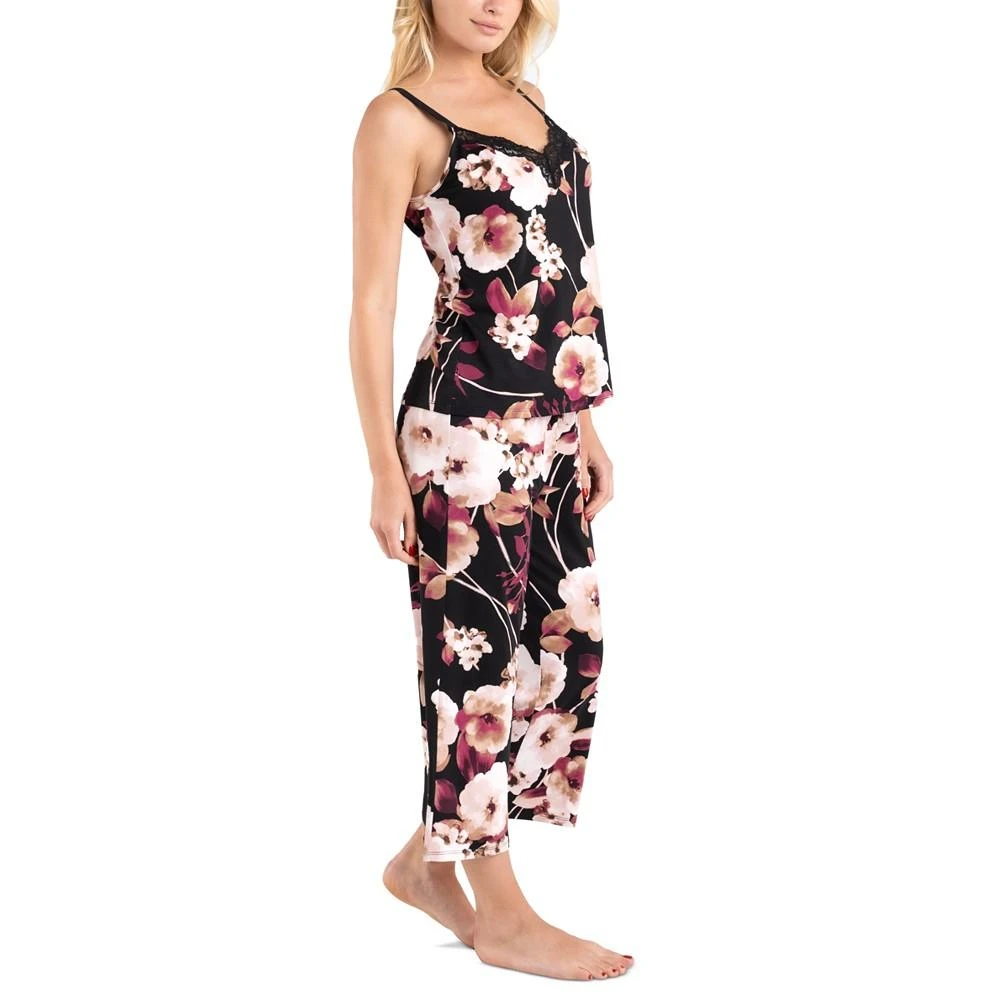 商品Linea Donatella|Women's Floral-Print Ariella Cropped Lace-Trimmed 2-Pc. Pajama Set,价格¥193,第2张图片详细描述