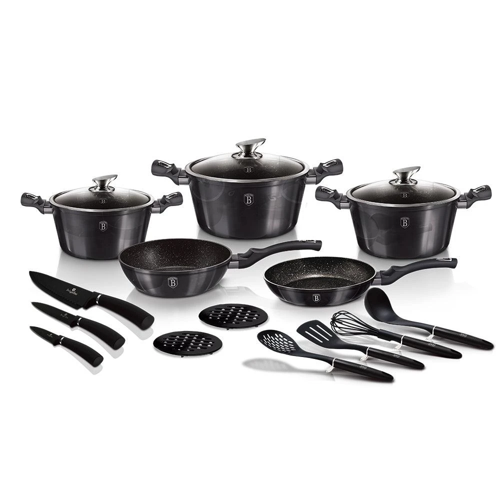 商品Berlinger Haus|17-Piece Kitchen Cookware Set Carbon Pro Collection,价格¥1343,第2张图片详细描述