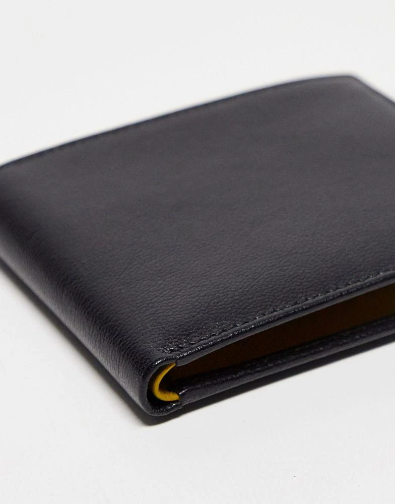 商品ASOS|ASOS DESIGN real leather wallet in black with olive internals,价格¥135,第4张图片详细描述