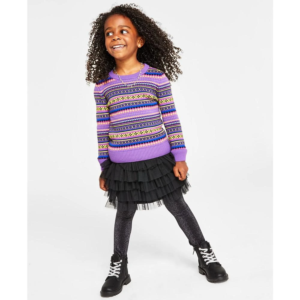 商品Charter Club|Holiday Lane Little Girls Fair Isle Striped Sweater, Created for Macy's,价格¥46,第1张图片