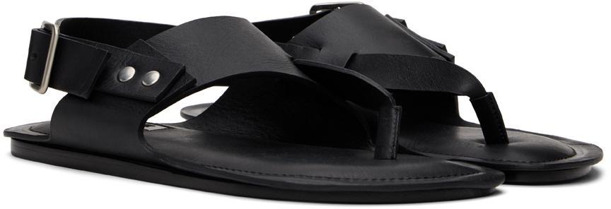 商品Jil Sander|Black Leather Sandals,价格¥4300,第6张图片详细描述