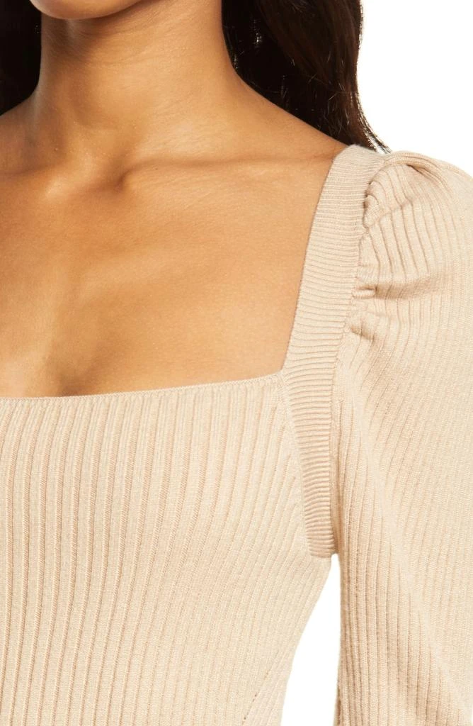 商品Charles Henry|Square Neck Tie Back Puff Long Sleeve Sweater Dress,价格¥183,第4张图片详细描述
