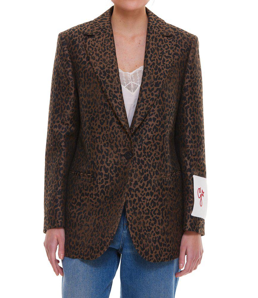 Golden Goose Deluxe Brand Leopard Printed Single-Breasted Jacket商品第1张图片规格展示