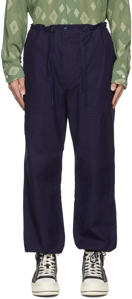 商品Needles|Navy String Fatigue Trousers,价格¥856,第1张图片