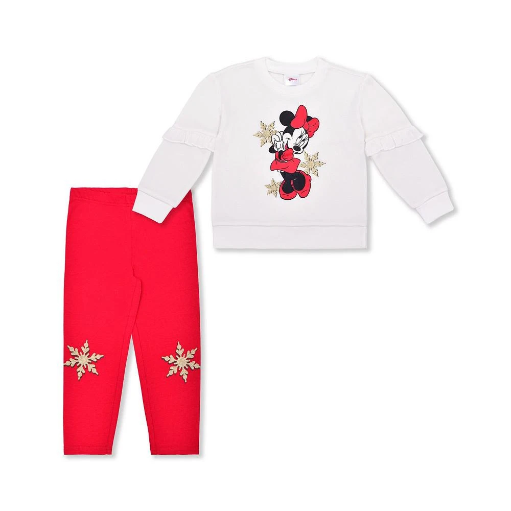 商品Disney|Baby Girls Minnie Mouse Snowflake Holiday Sweatshirt and Leggings Set,价格¥238,第1张图片