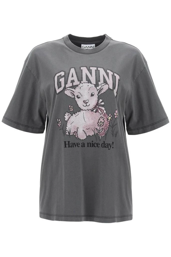 商品Ganni|T-shirt with graphic print,价格¥534,第1张图片
