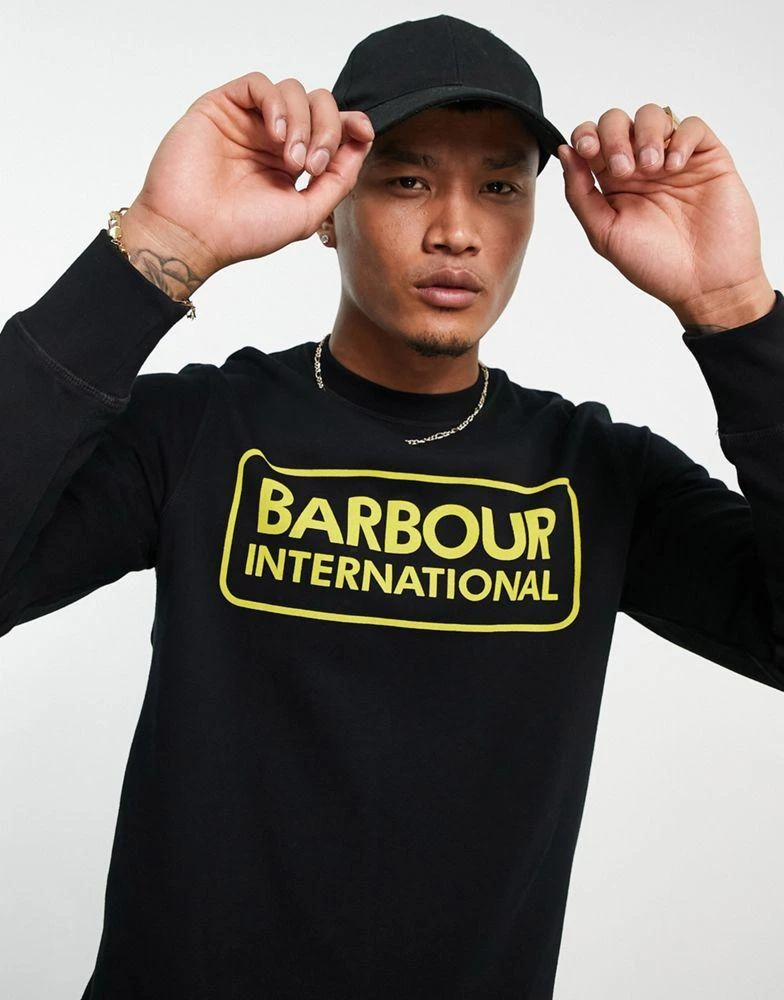 商品Barbour|Barbour International large logo crew neck sweat in black,价格¥624,第3张图片详细描述