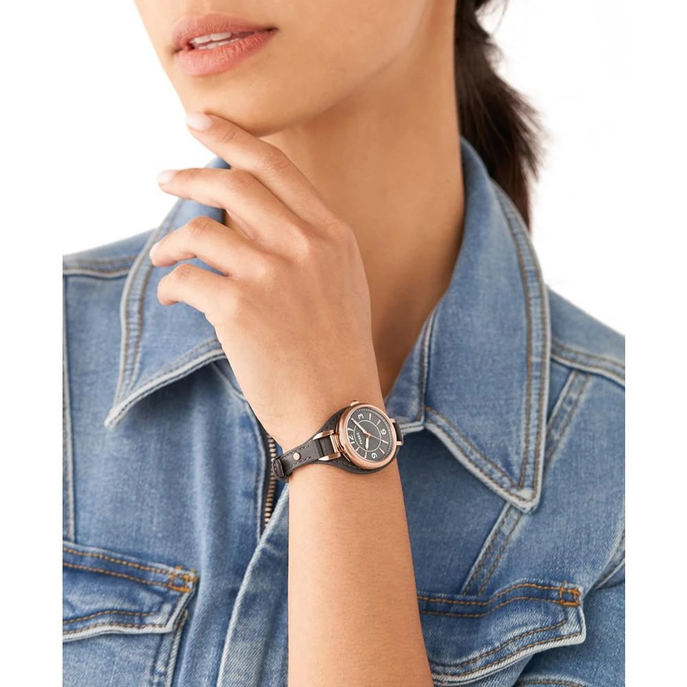商品Fossil|Women's Carlie Gray Leather Strap Watch, 28mm,价格¥574,第4张图片详细描述