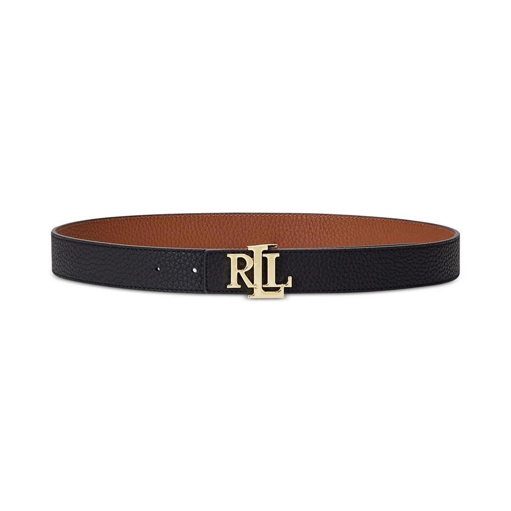 商品Ralph Lauren|Women's Logo Reversible Pebbled Leather Belt,价格¥562,第1张图片