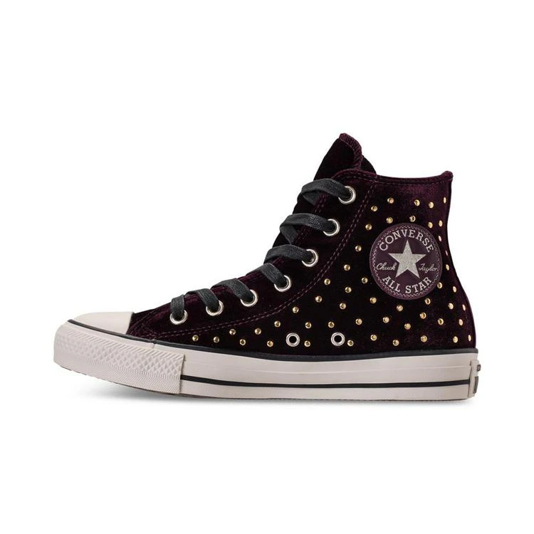 商品Converse|Women's Chuck Taylor Hi Velvet Stud Casual Sneakers from Finish Line,价格¥371,第4张图片详细描述