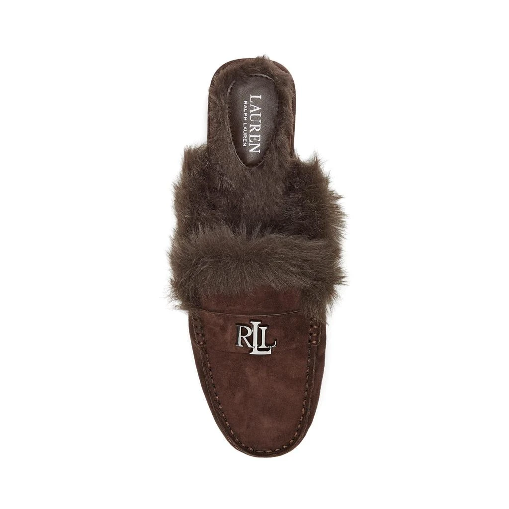 商品Ralph Lauren|Savanah Faux-Fur Trim Suede Mule,价格¥933,第3张图片详细描述