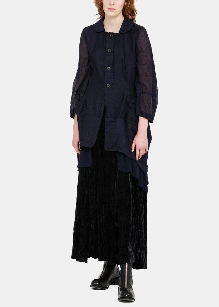 商品Comme des Garcons|COMME DES GARCONS Comme des Garçons Navy Double-Layered Coat Dress,价格¥7250,第4张图片详细描述