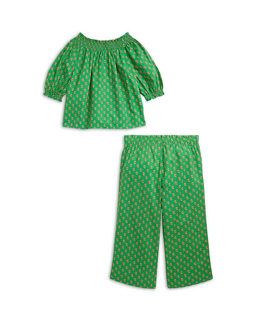 商品Ralph Lauren|Girls' Floral Smocked Cotton Top & Pant Set - Little Kid, Big Kid,价格¥431,第2张图片详细描述