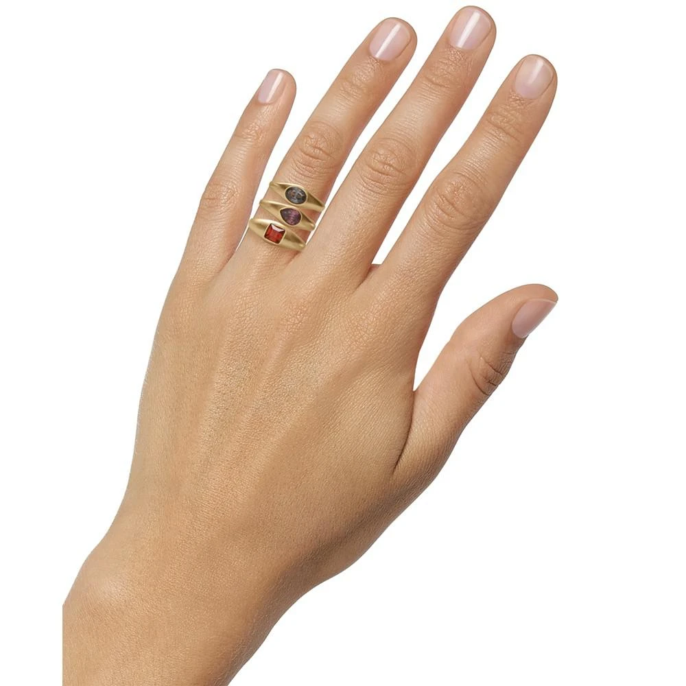 商品Lucky Brand|Gold-Tone 3-Pc. Set Multicolor Mixed Crystal Stack Rings,价格¥39,第2张图片详细描述