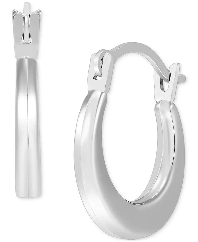 商品Macy's|Polished Flat Huggie Extra Small Hoop Earrings in 14k White Gold, 1/2",价格¥312,第3张图片详细描述