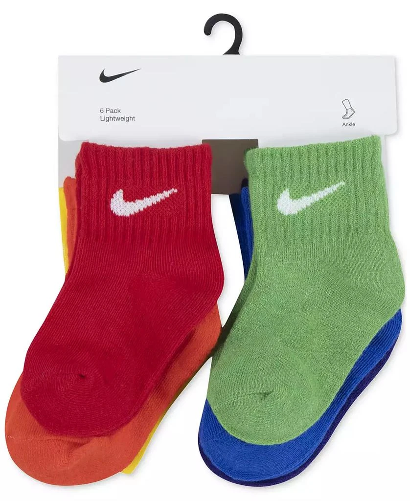 商品NIKE|Baby and Toddler Boys or Girls Swoosh Ankle Socks, Pack of 6,价格¥126,第3张图片详细描述