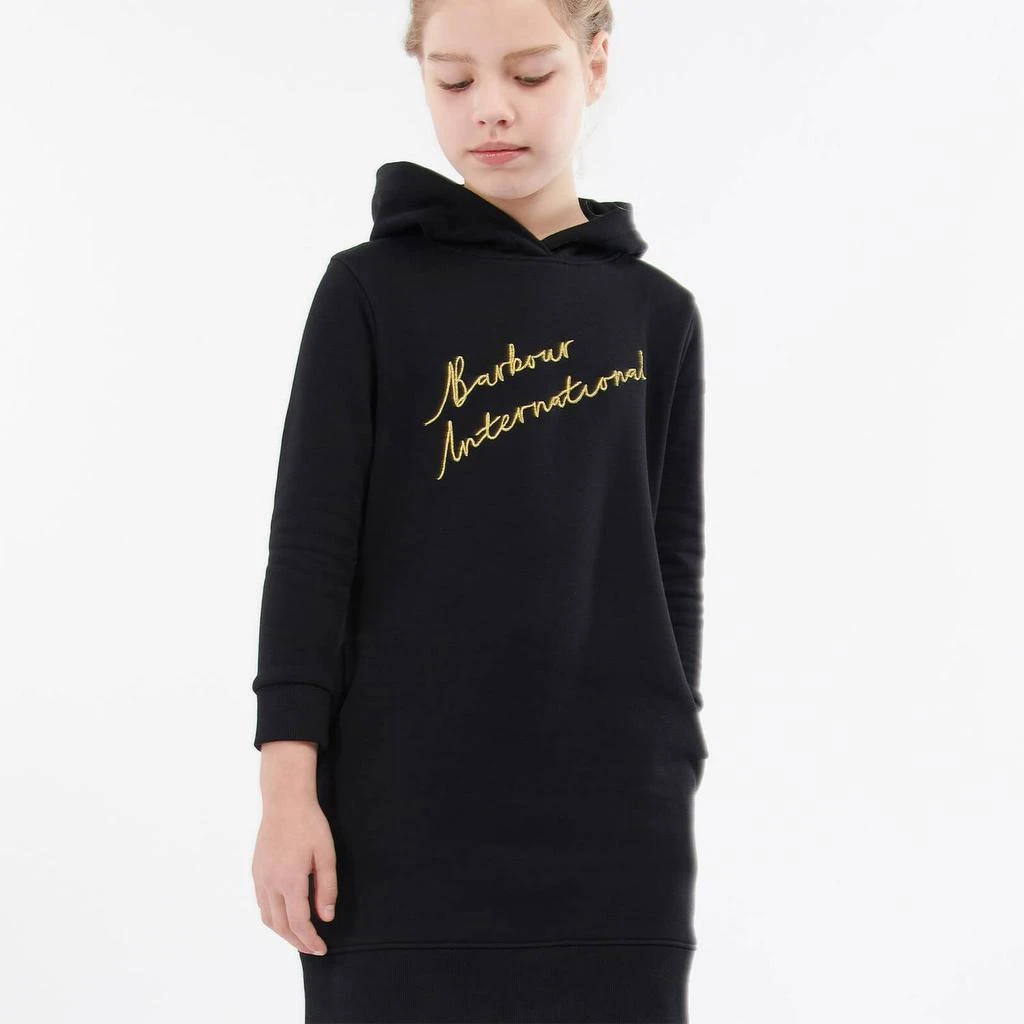 商品Barbour|Barbour International Girls' Flores Hooded Dress - Black,价格¥207,第1张图片