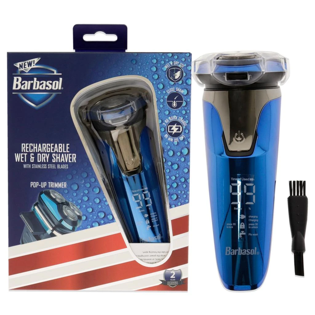 商品Barbasol|Wet and Dry Compact Size Foil Shaver - Black-Blue by Barbasol for Men - 1 Pc Shaver,价格¥176,第2张图片详细描述