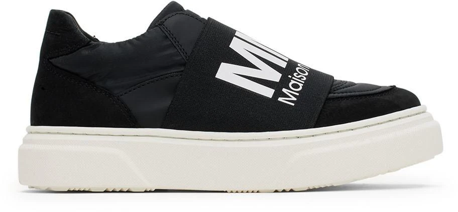 商品MAISON MARGIELA|Kids Black Elastic Logo Sneakers,价格¥638,第1张图片