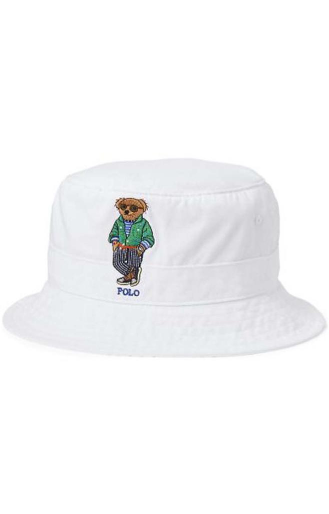 商品Ralph Lauren|Twill Loft Bucket Hat - White,价格¥397,第1张图片