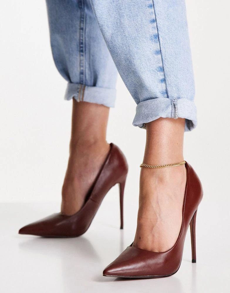 商品ASOS|ASOS DESIGN Passion stiletto court shoes in chocolate,价格¥132,第1张图片