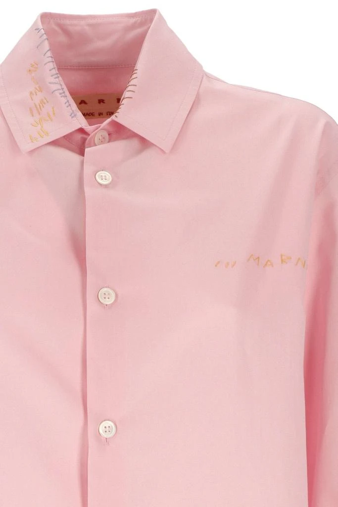 商品Marni|Marni Logo Embroidered Long-Sleeved Shirt,价格¥4766,第3张图片详细描述