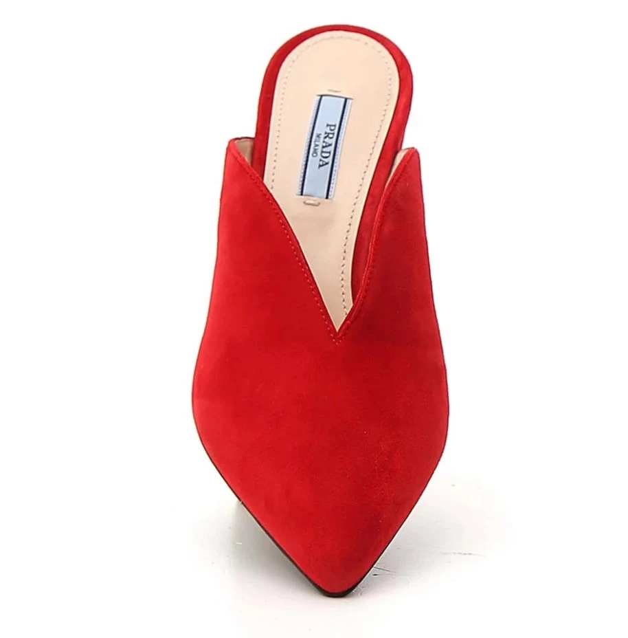 Prada 普拉达 女士红色包脚高跟拖鞋 1S618L-008-F0011 商品