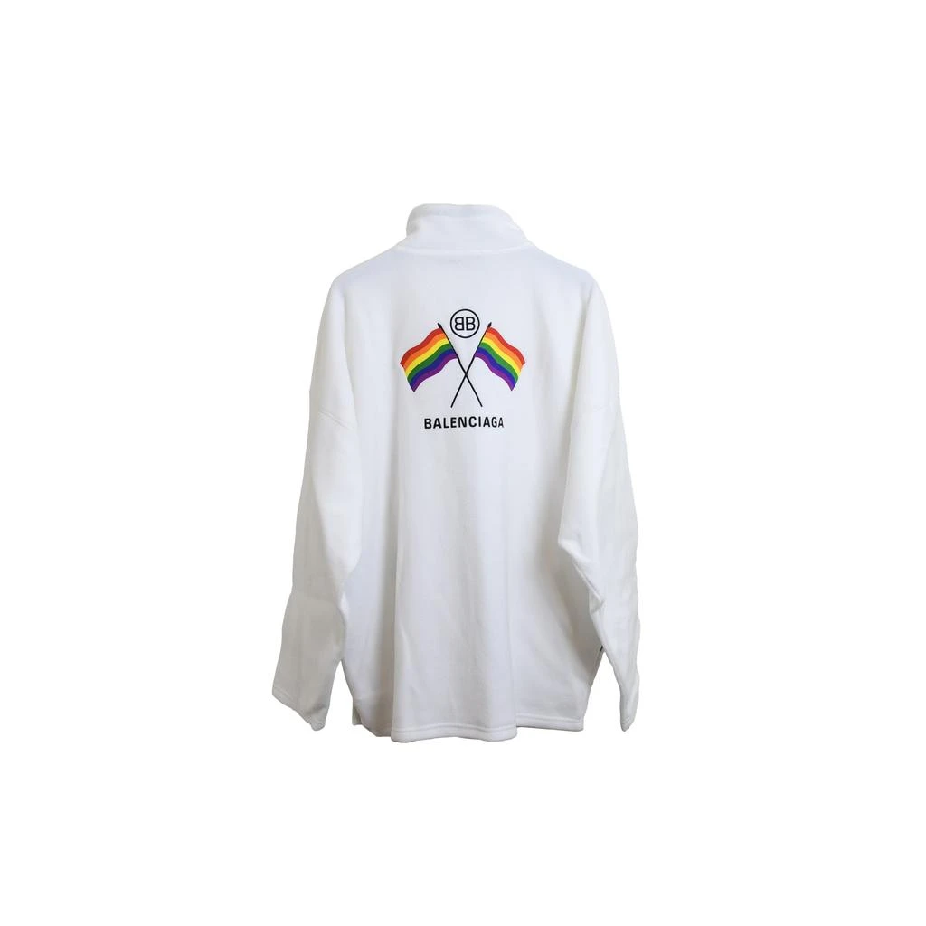 商品Balenciaga|Balenciaga Double Rainbow Flag Fleece White,价格¥6050,第2张图片详细描述