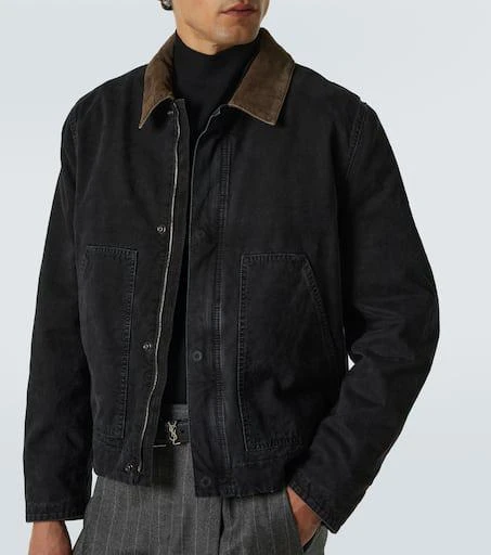 商品Yves Saint Laurent|Corduroy-trimmed cotton canvas jacket,价格¥16104,第5张图片详细描述