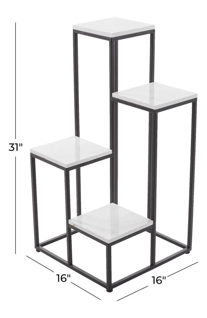 商品GINGER BIRCH STUDIO|White Marble 4-Tier Plant Stand,价格¥1328,第5张图片详细描述