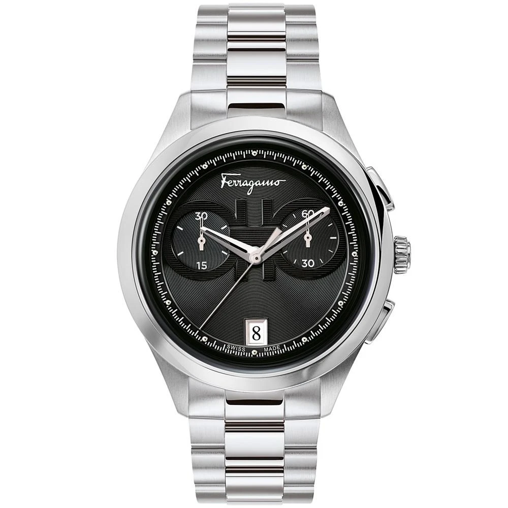 商品Salvatore Ferragamo|Ferragamo Men's Swiss Chronograph Racing Stainless Steel Bracelet Watch 42mm,价格¥9587,第1张图片
