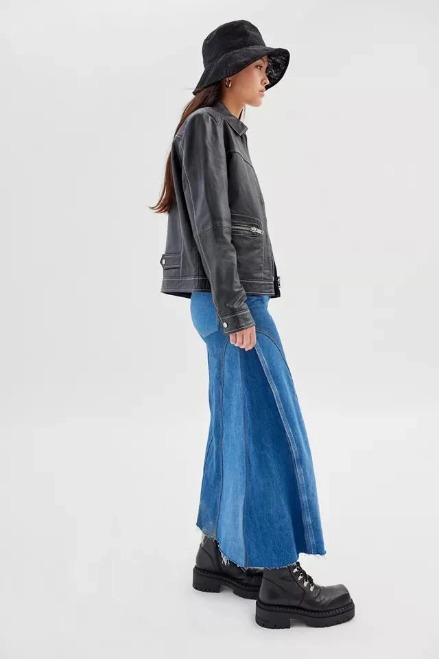 商品Urban Renewal|Urban Renewal Remade Denim Ruffle Maxi Skirt,价格¥532,第5张图片详细描述