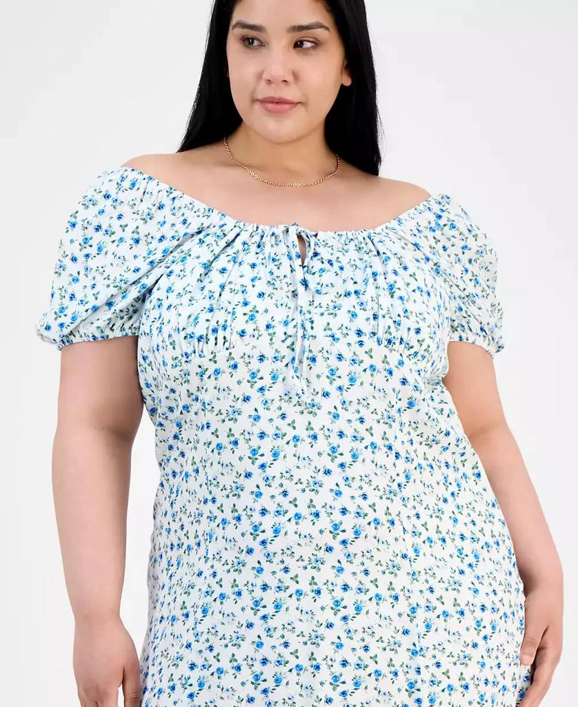 商品Absolutely Famous|Trendy Plus Size Puffed-Sleeve Dress,价格¥312,第4张图片详细描述