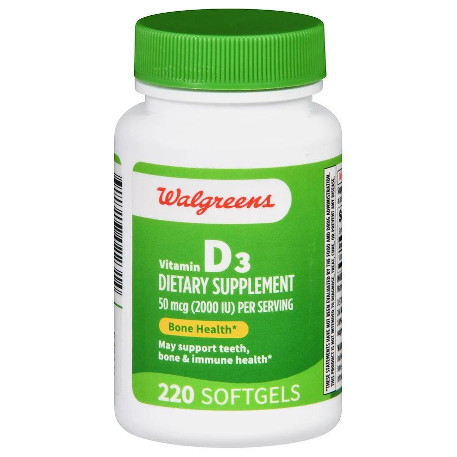 商品Walgreens|Vitamin D3 50 mcg Softgels,价格¥148,第1张图片