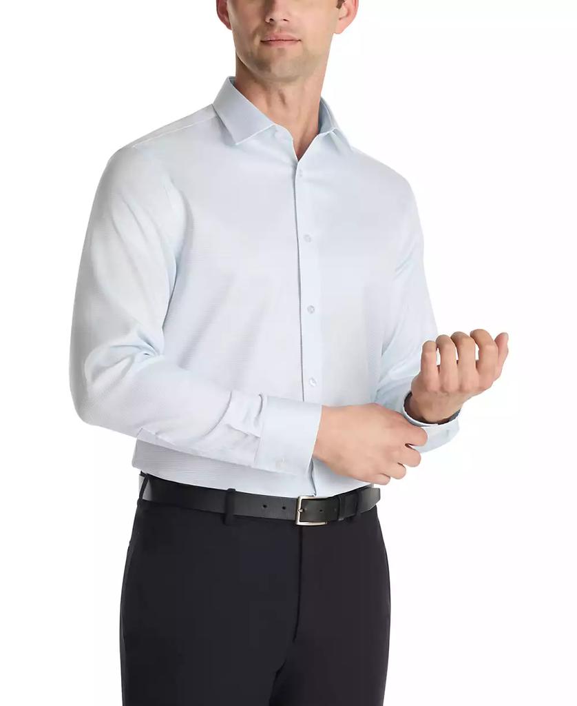 Calvin Klein Herren Slim-Fit Hemd mit bügelfreiem Fischgrätmuster und französischen Manschetten image 2