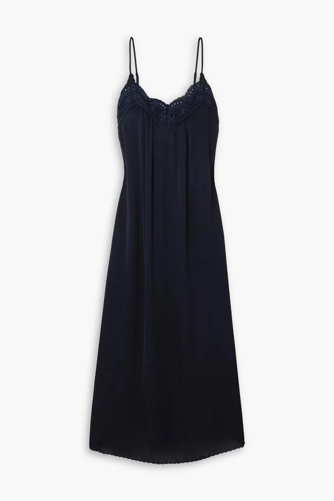 商品See by Chloé|Broderie anglaise-trimmed crepe de chine midi slip dress,价格¥2155,第1张图片