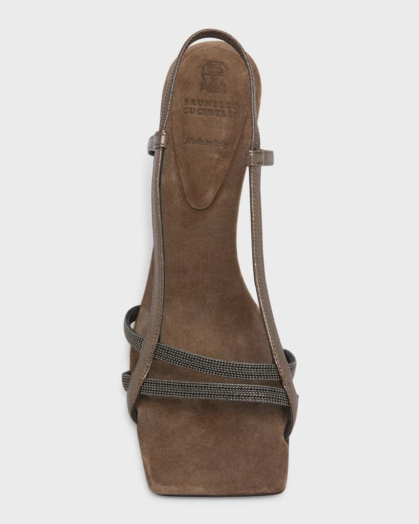 商品Brunello Cucinelli|Shimmer Monili Slingback Sandals,价格¥7841,第5张图片详细描述