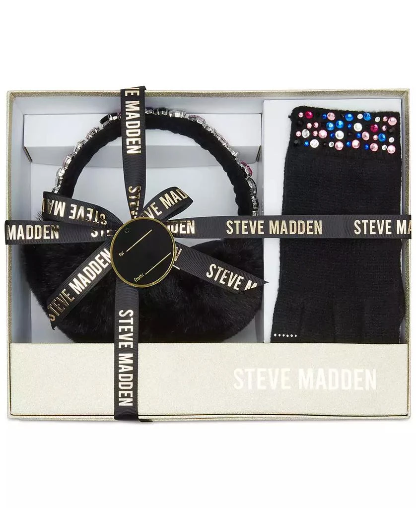 商品Steve Madden|Women's 2-Pc. Bedazzled Gems Earmuffs & Gloves Boxed Gift Set,价格¥180,第1张图片